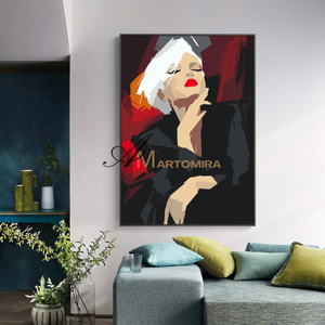 Painting Art Woman | Red And Black Wall Art | Abstract Lady Painting | Modern Art #AP008