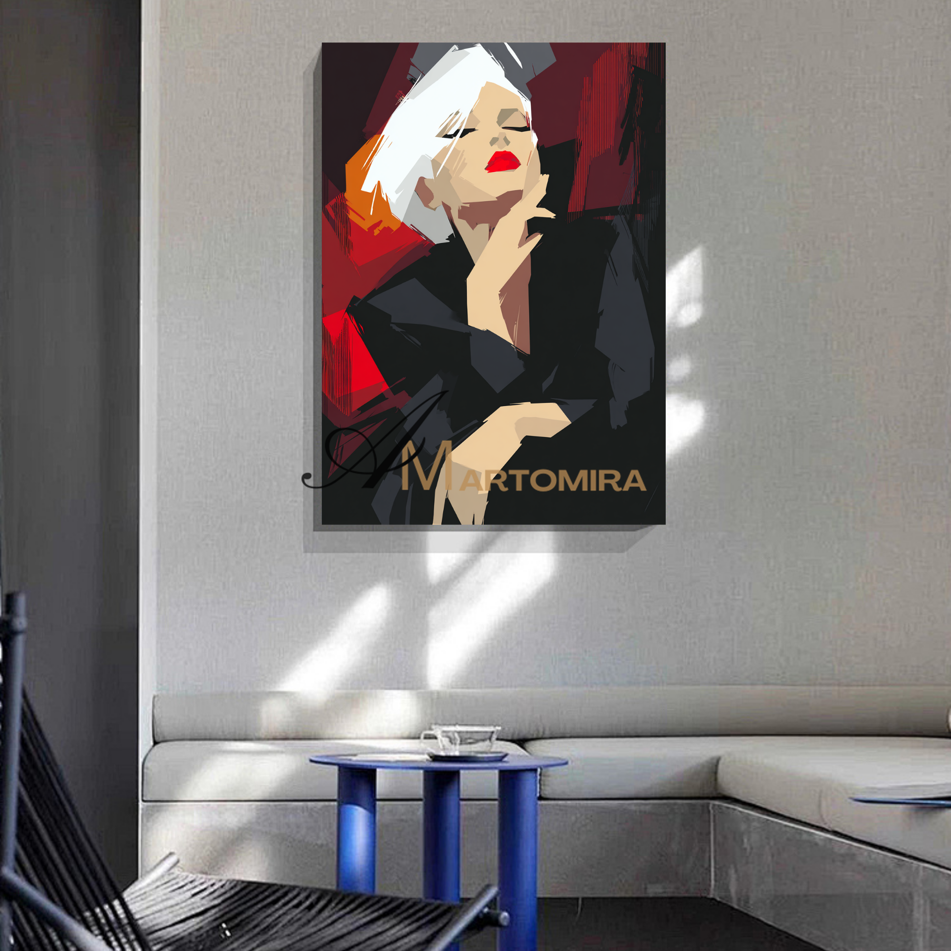 Painting Art Woman | Red And Black Wall Art | Abstract Lady Painting | Modern Art #AP008