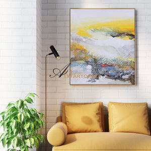 Modern Abstract Art | Abstract Landscape Painting | Wall Art For Living Room #DF028