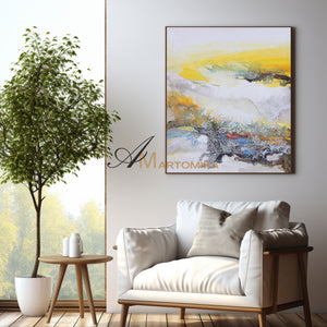 Modern Abstract Art | Abstract Landscape Painting | Wall Art For Living Room #DF028