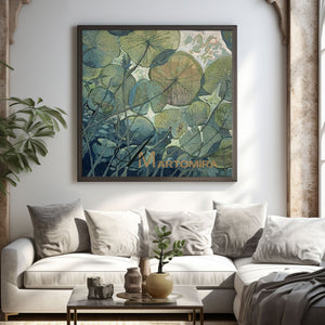 Acrylic Flower Painting | Green Wall Art | Lotus Painting | Handmade Paintings For Living Room #MF023