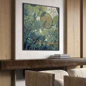 Acrylic Flower Painting | Green Wall Art | Lotus Painting | Handmade Paintings For Living Room #MF023
