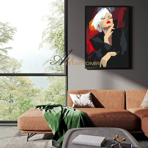 Painting Art Woman | Red And Black Wall Art | Abstract Lady Painting | Modern Art #AP008