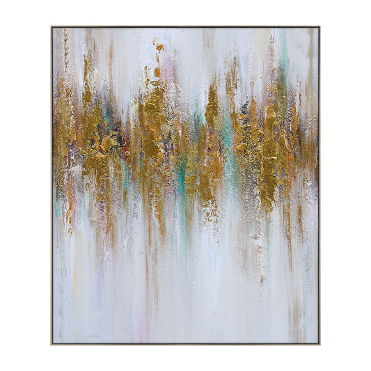 Abstract Wall Art | Gold Wall Art | Modern Abstract Art | Large Canvas For Acrylic Painting #DF030