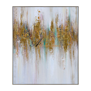 Abstract Wall Art | Gold Wall Art | Modern Abstract Art | Large Canvas For Acrylic Painting #DF030