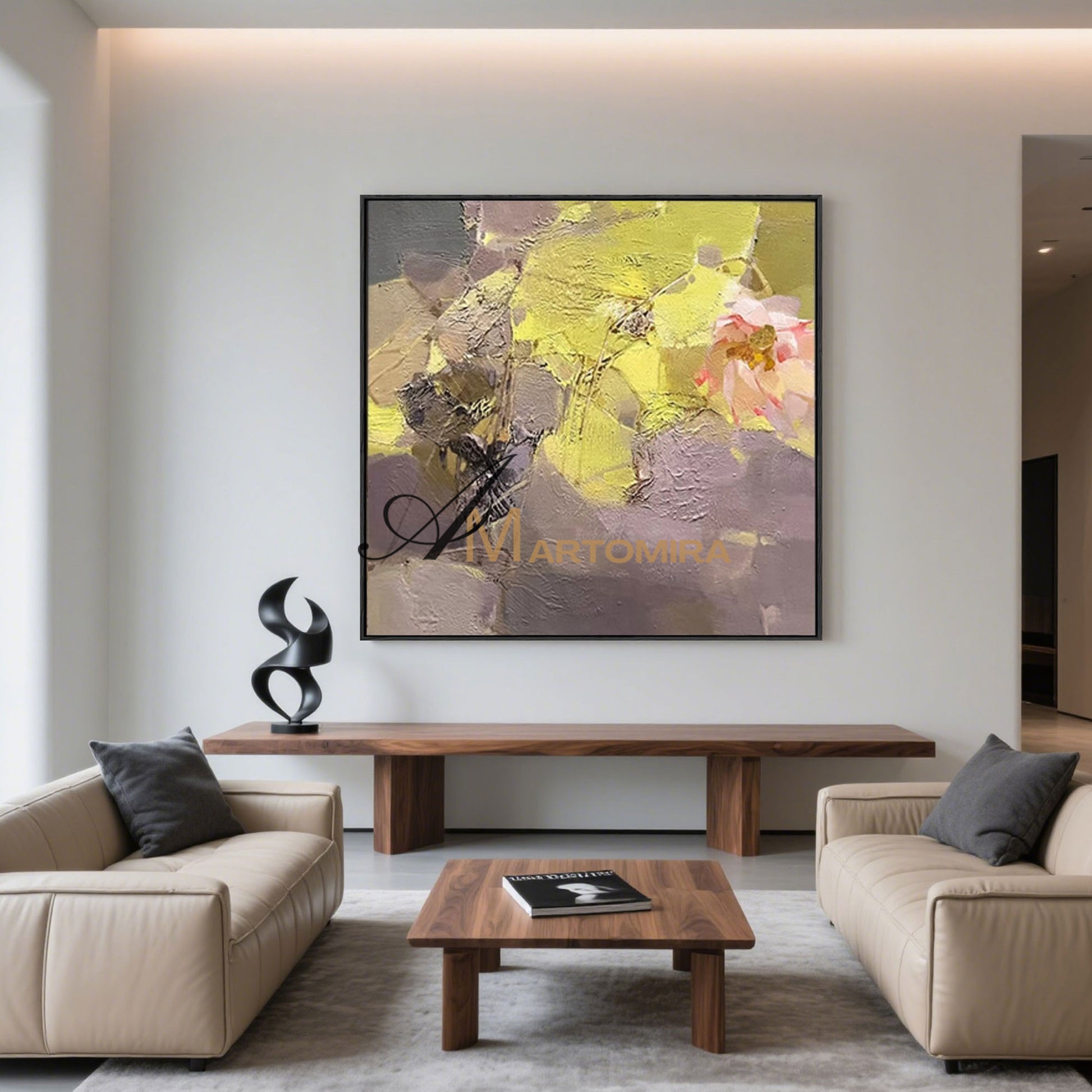 Abstract Flower Paintings | Floral Canvas Wall Decor | Large Abstract Wall Art For Living Room  #MF024