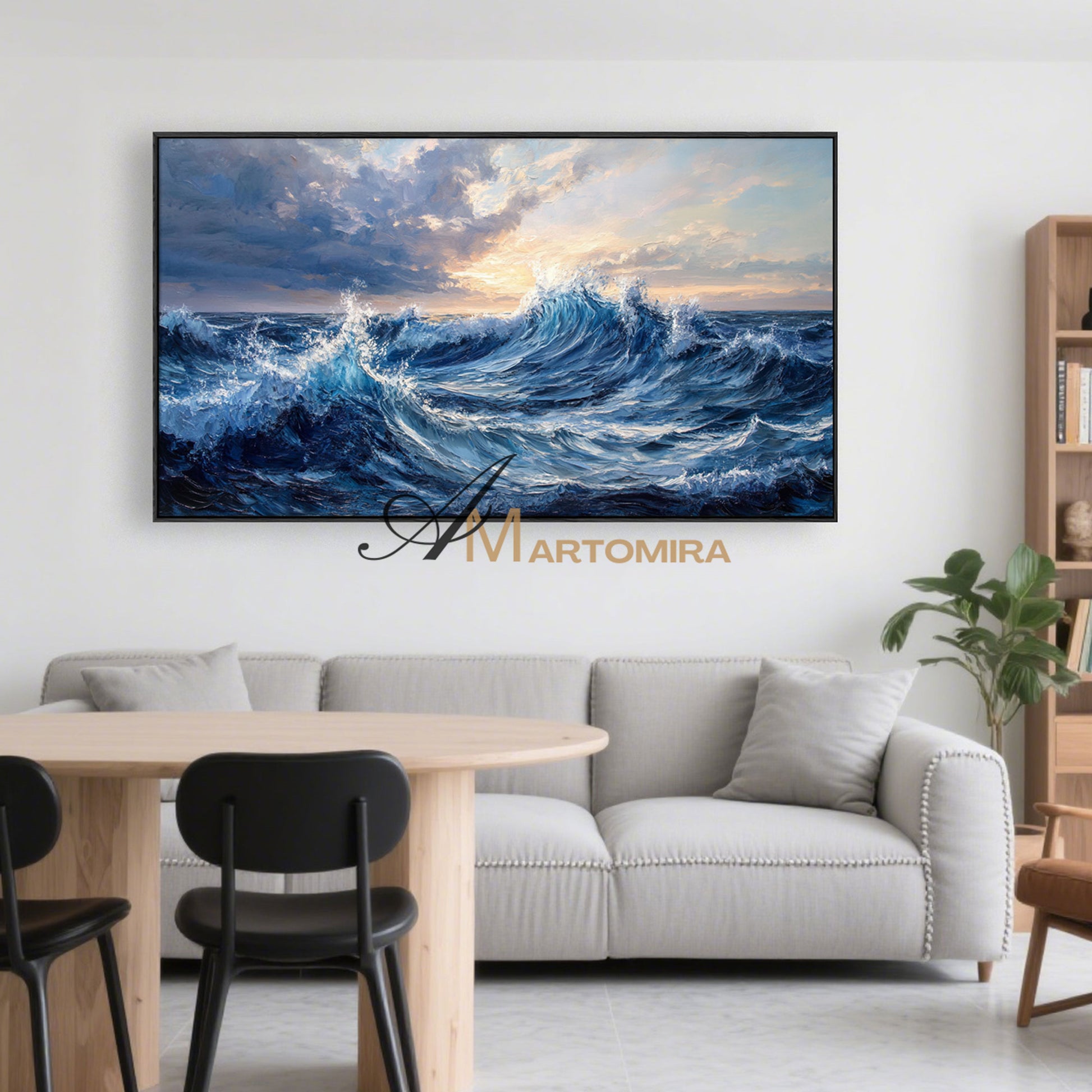 Ocean Wall Art | Blue Ocean Paintings | Landscape Wall Art For Living Room | Large Modern Wall Art #POS074