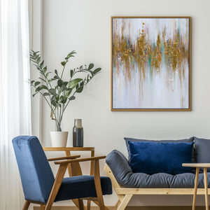 Abstract Wall Art | Gold Wall Art | Modern Abstract Art | Large Canvas For Acrylic Painting #DF030