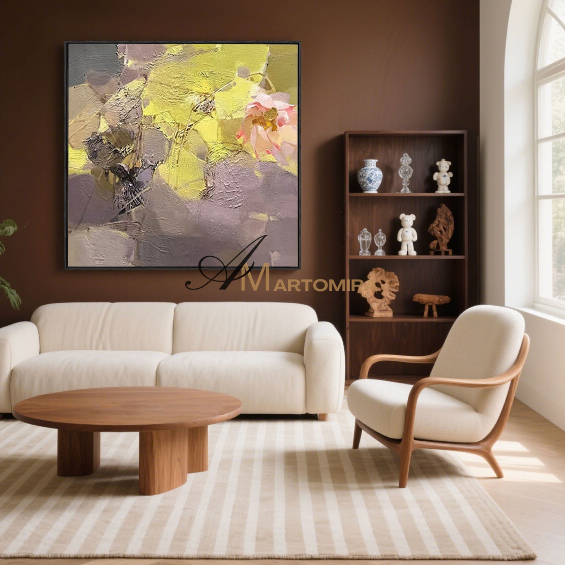 Abstract Flower Paintings | Floral Canvas Wall Decor | Large Abstract Wall Art For Living Room  #MF024