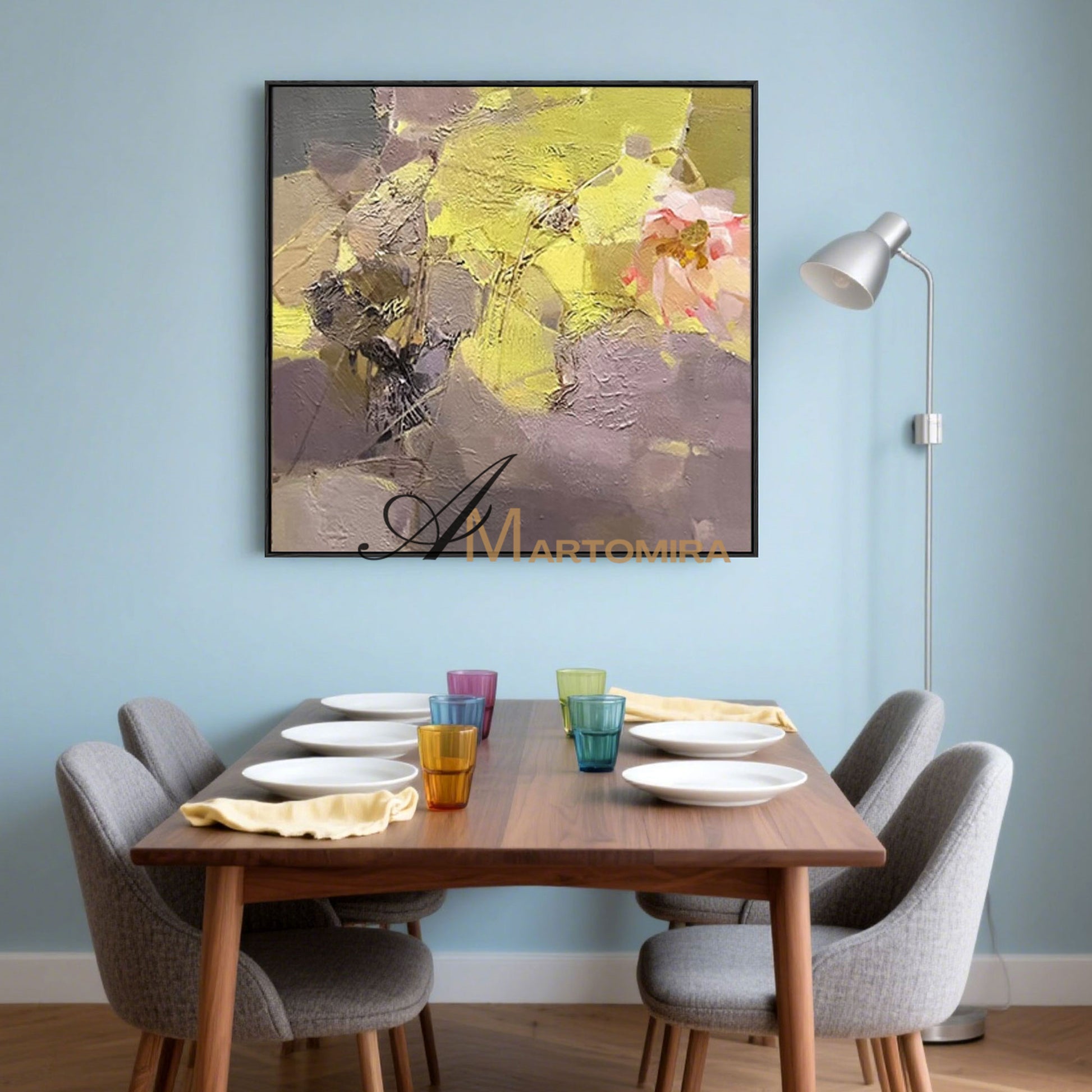 Abstract Flower Paintings | Floral Canvas Wall Decor | Large Abstract Wall Art For Living Room  #MF024