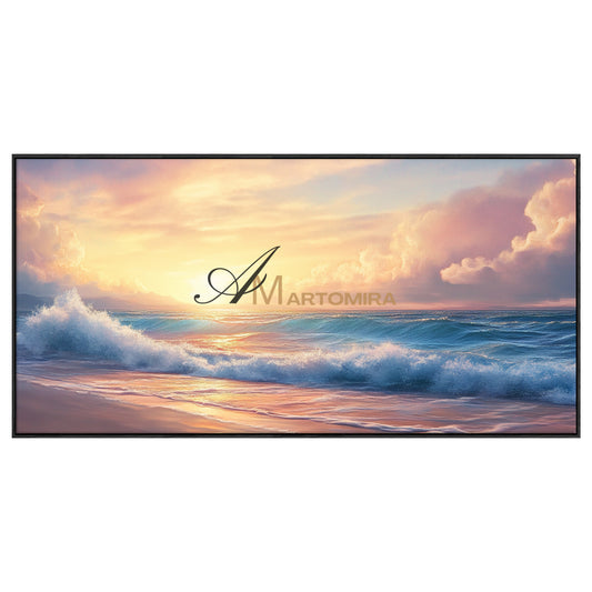 Ocean Wall Art | Paintings Of The Beach At Sunset | Landscape Canvas Oil Painting | Large Wall Art #POS075