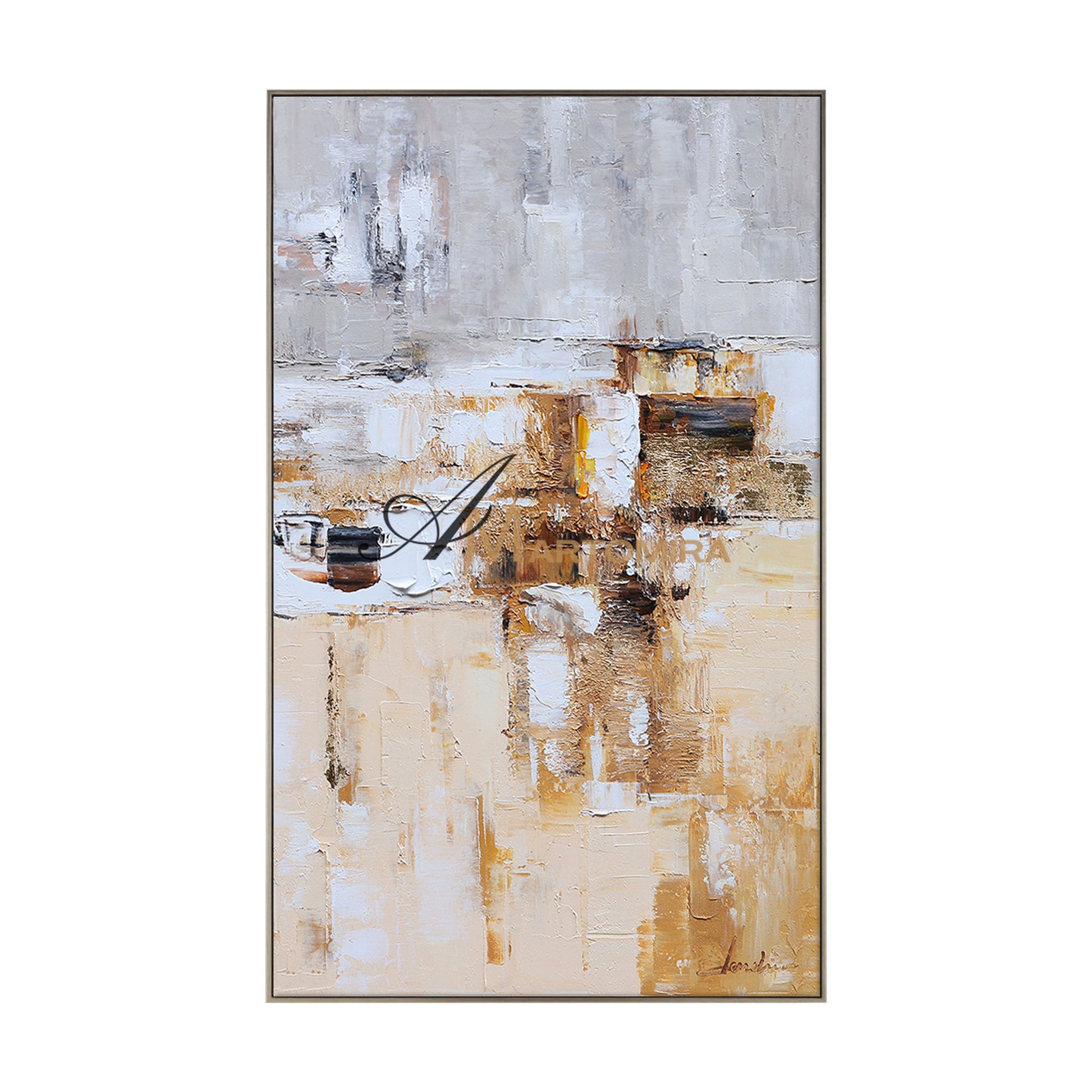 Brown And Beige Wall Art | Modern Abstract Painting | Handmade Paintings For Living Room #DF032