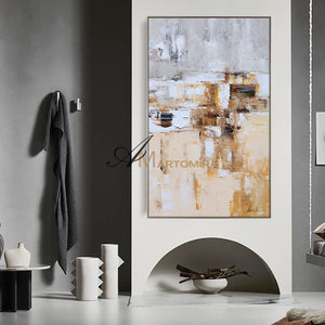 Brown And Beige Wall Art | Modern Abstract Painting | Handmade Paintings For Living Room #DF032
