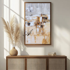 Brown And Beige Wall Art | Modern Abstract Painting | Handmade Paintings For Living Room #DF032