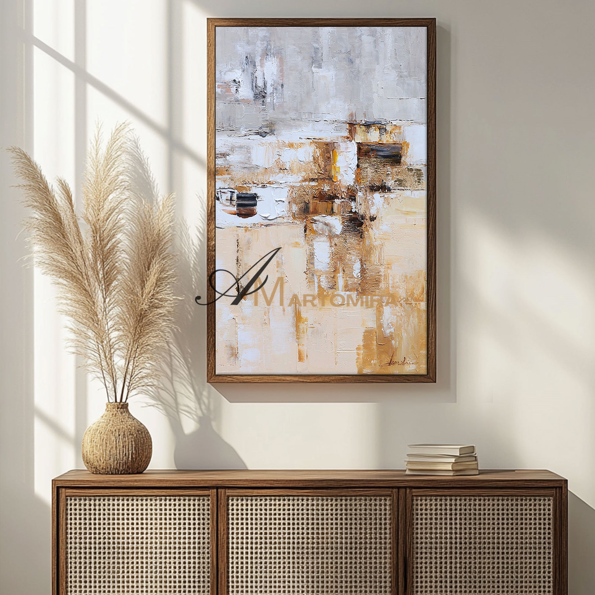 Brown And Beige Wall Art | Modern Abstract Painting | Handmade Paintings For Living Room #DF032