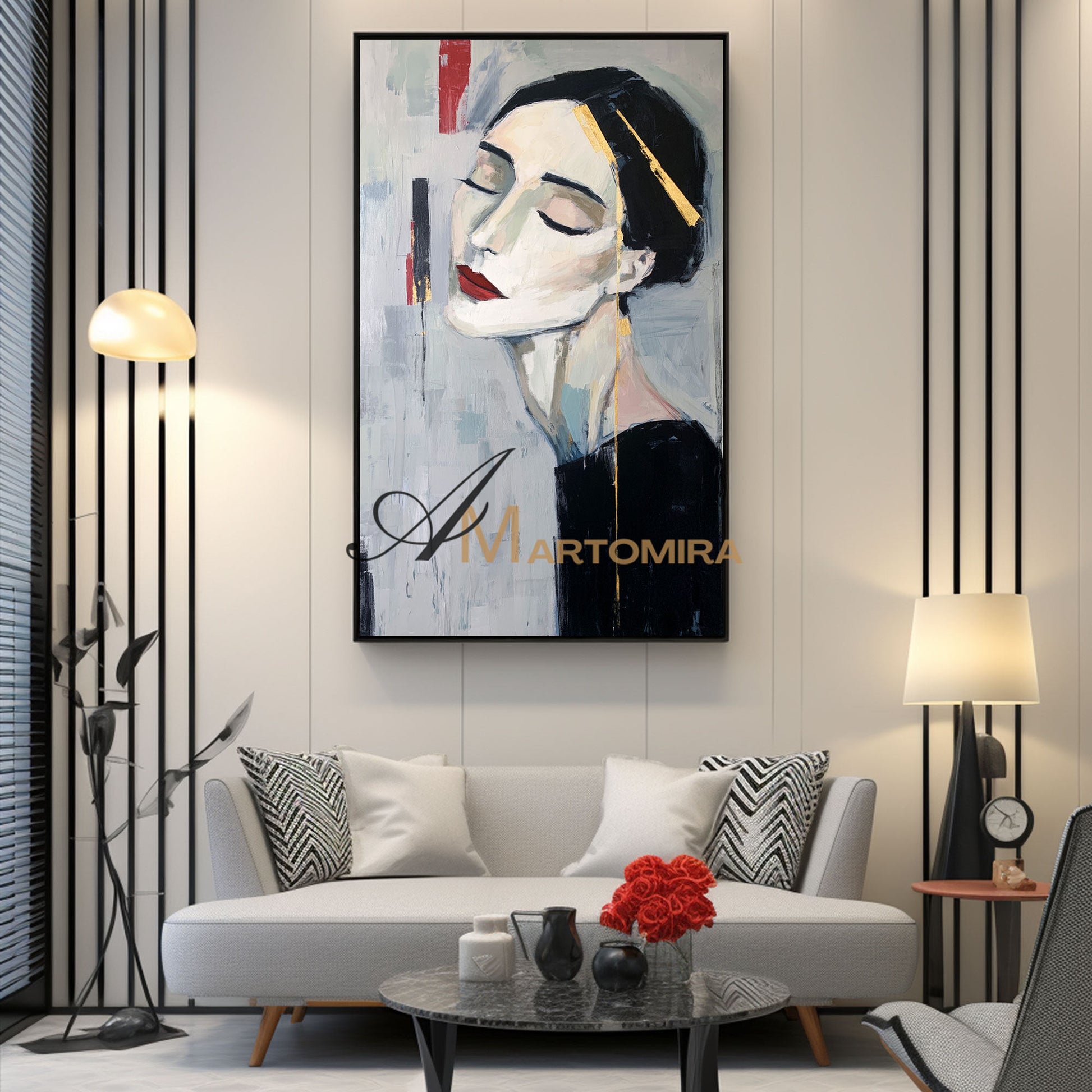 Abstract Painting Of Face | Canvas Wall Decor | Painting Art Woman | Abstract Art #AP010
