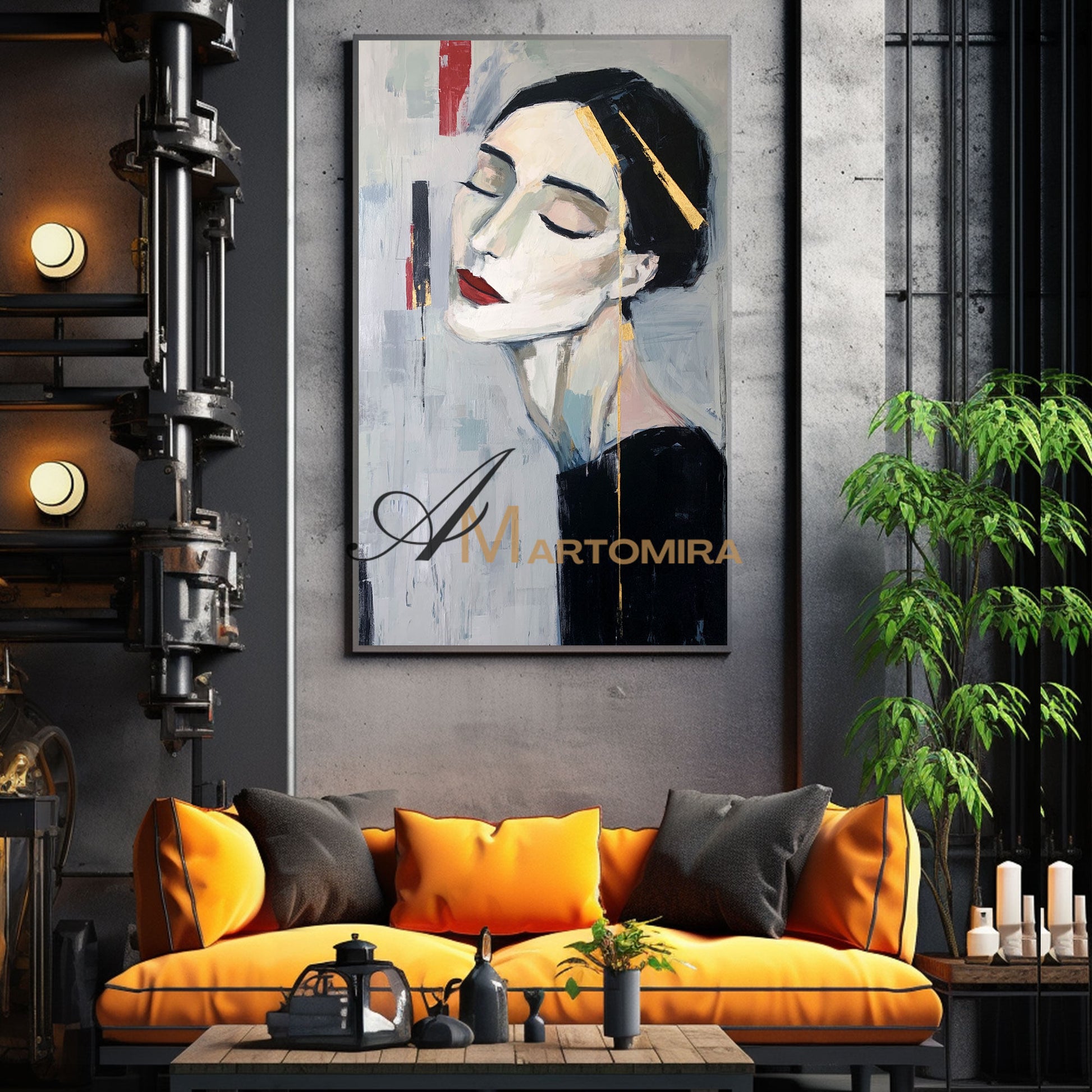 Abstract Painting Of Face | Canvas Wall Decor | Painting Art Woman | Abstract Art #AP010
