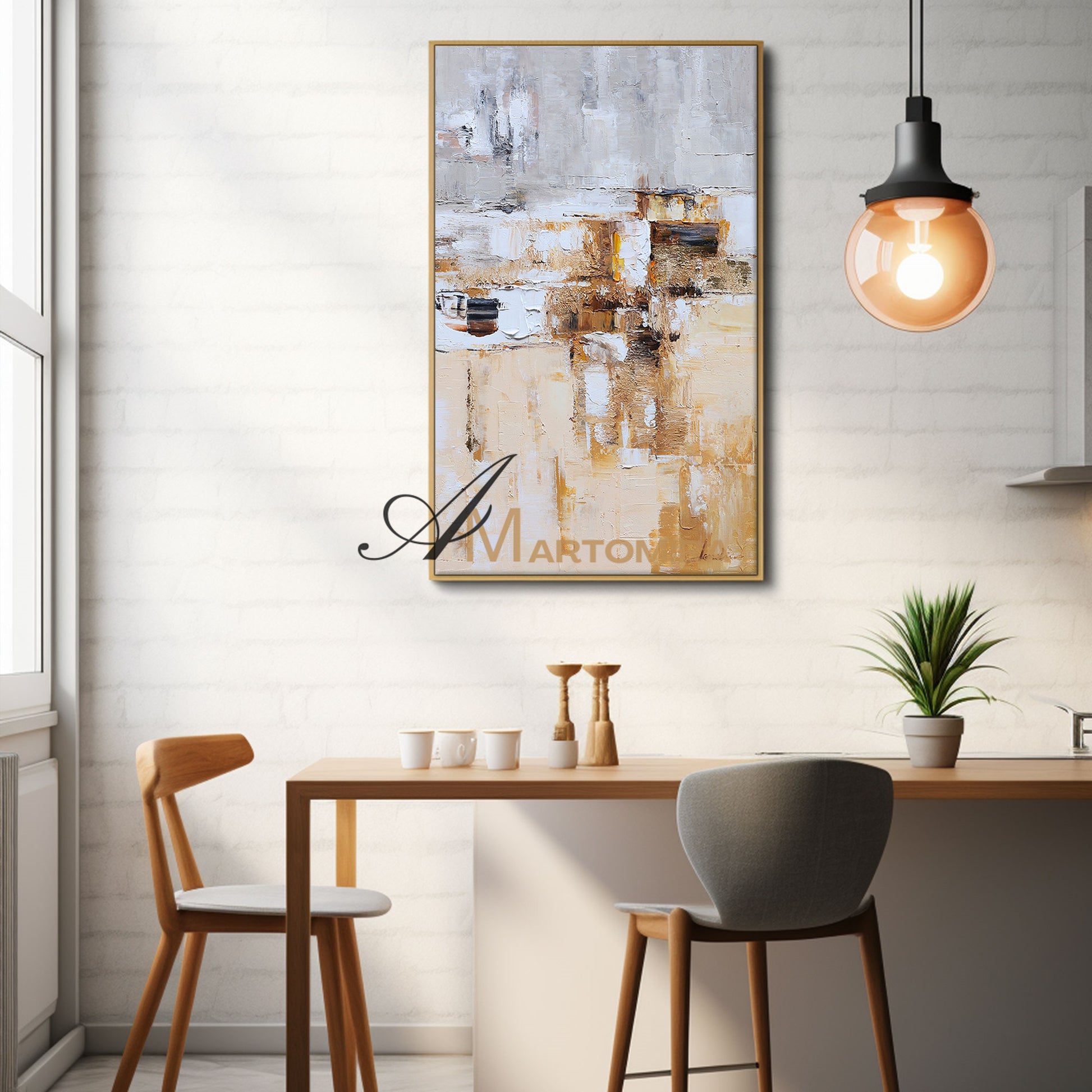 Brown And Beige Wall Art | Modern Abstract Painting | Handmade Paintings For Living Room #DF032