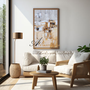 Brown And Beige Wall Art | Modern Abstract Painting | Handmade Paintings For Living Room #DF032