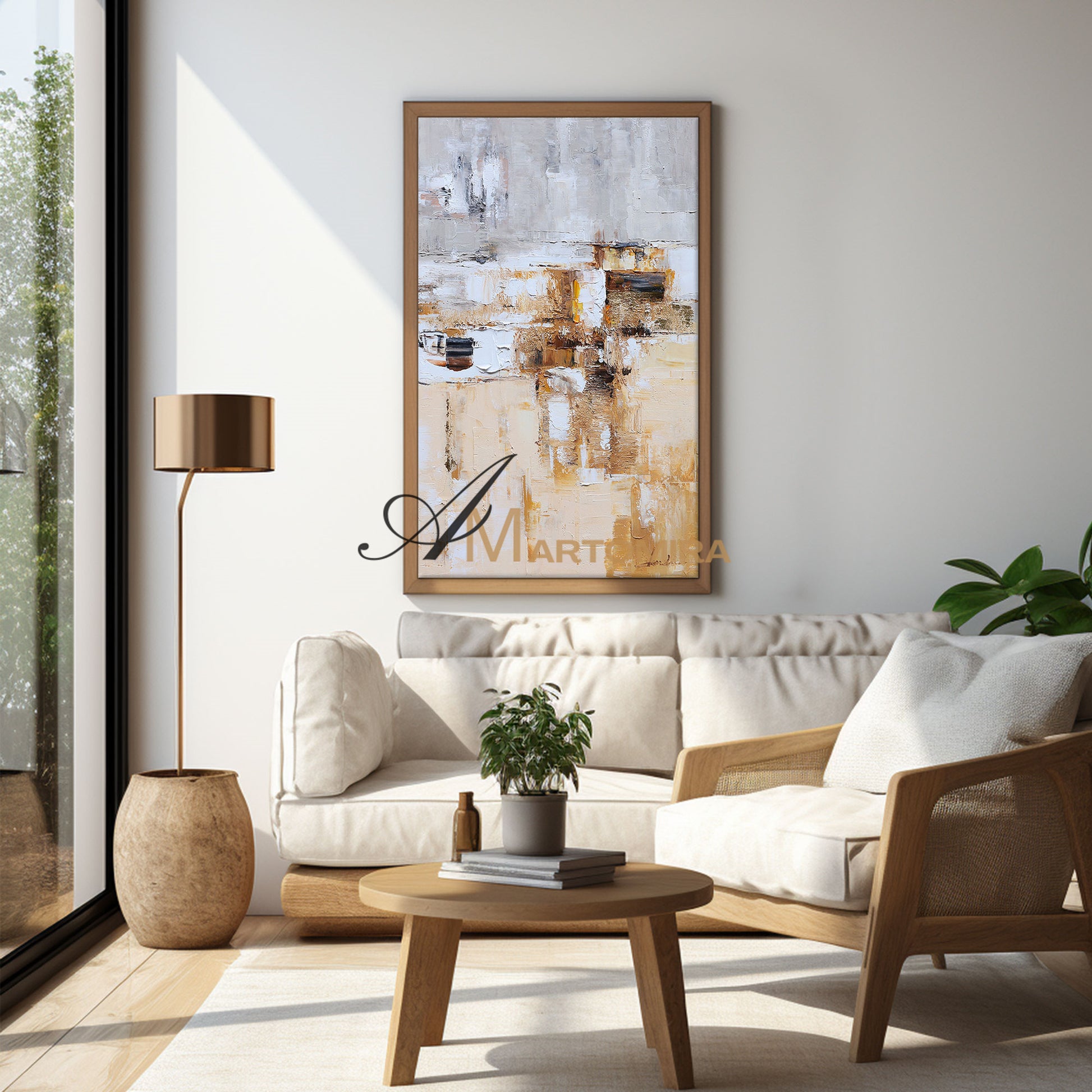 Brown And Beige Wall Art | Modern Abstract Painting | Handmade Paintings For Living Room #DF032