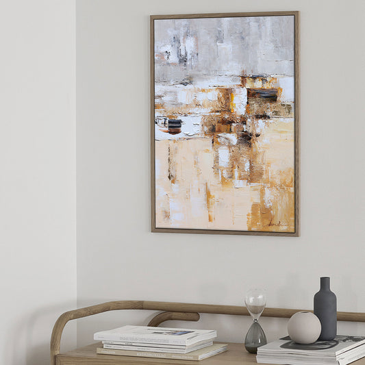 Brown And Beige Wall Art | Modern Abstract Painting | Handmade Paintings For Living Room #DF032