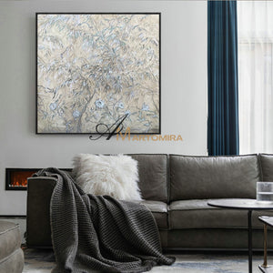 Abstract Canvas Art | Acrylic Flower Painting | Large Canvas Floral Wall Art | Artwork #MF025