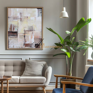 Large Abstract Wall Art | Brown And Beige Wall Art | Neutral Wall Art #DF033