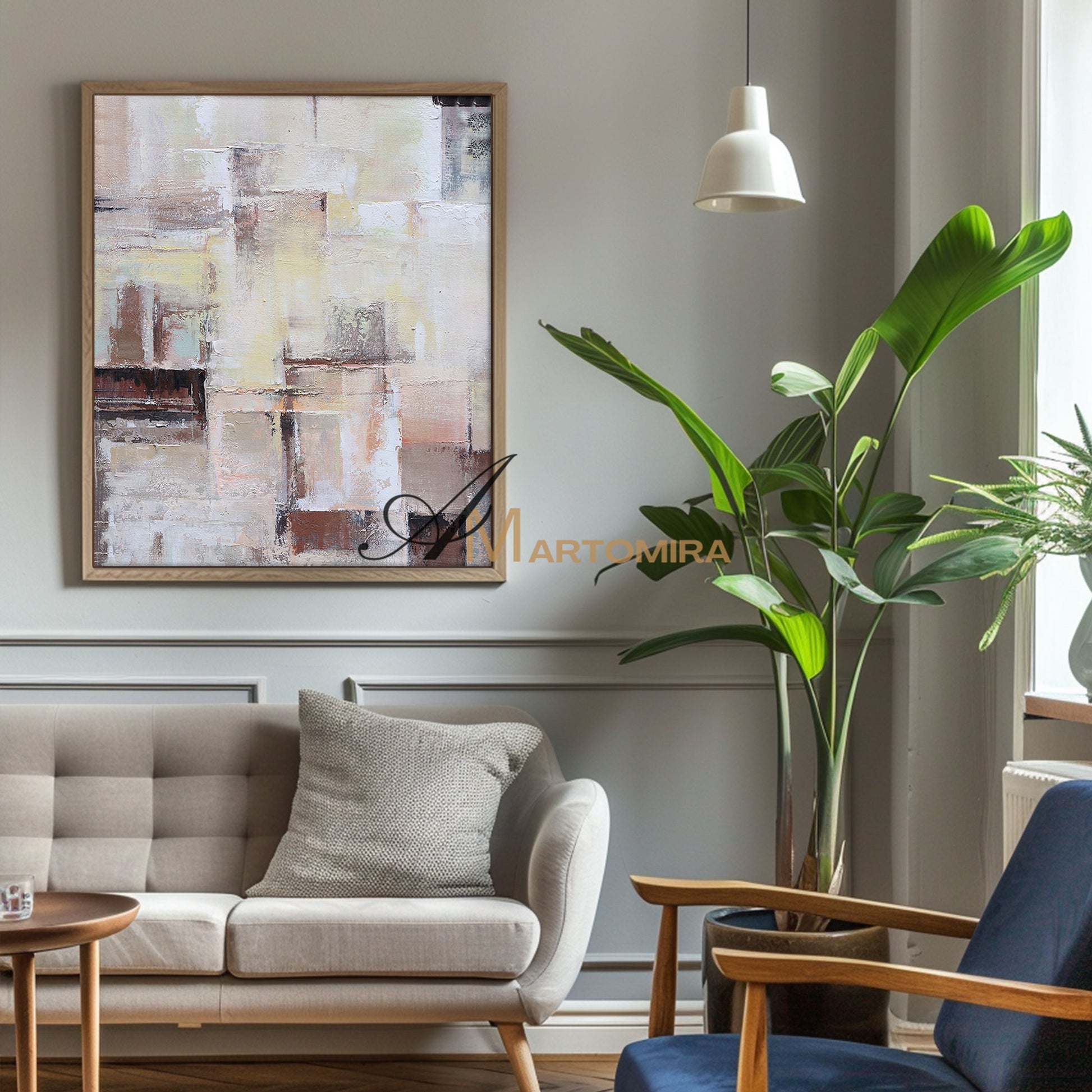 Large Abstract Wall Art | Brown And Beige Wall Art | Neutral Wall Art #DF033