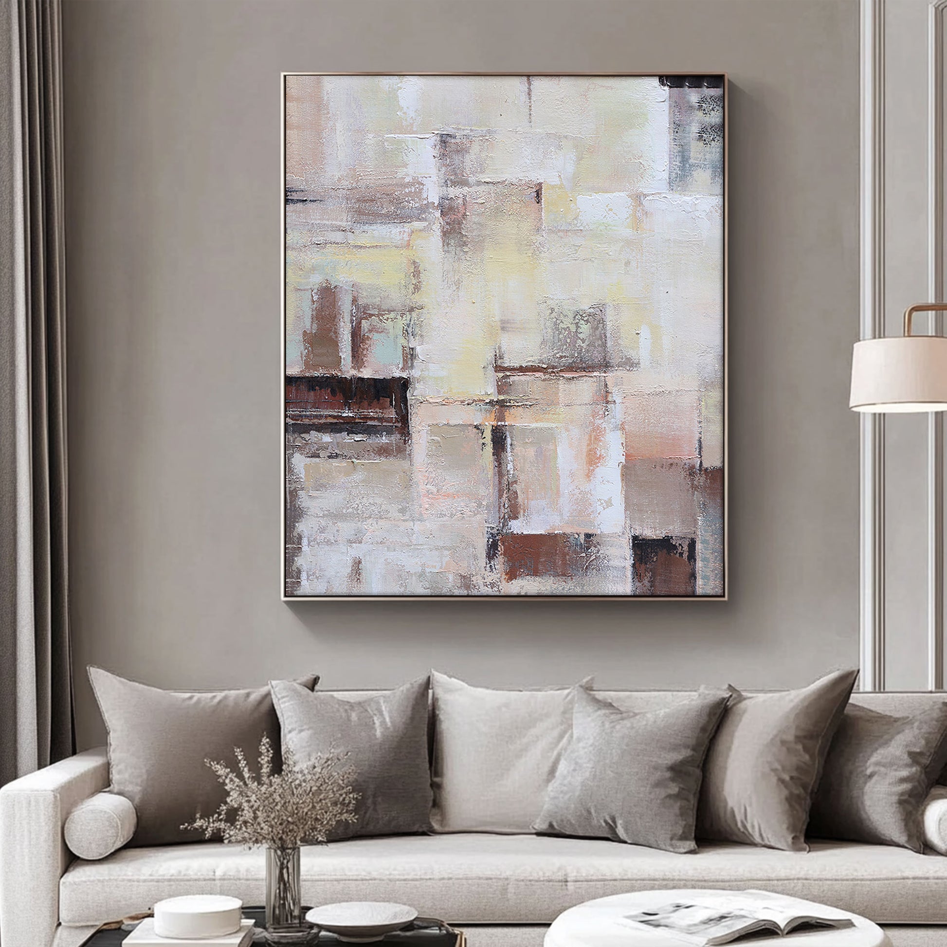 Large Abstract Wall Art | Brown And Beige Wall Art | Neutral Wall Art #DF033