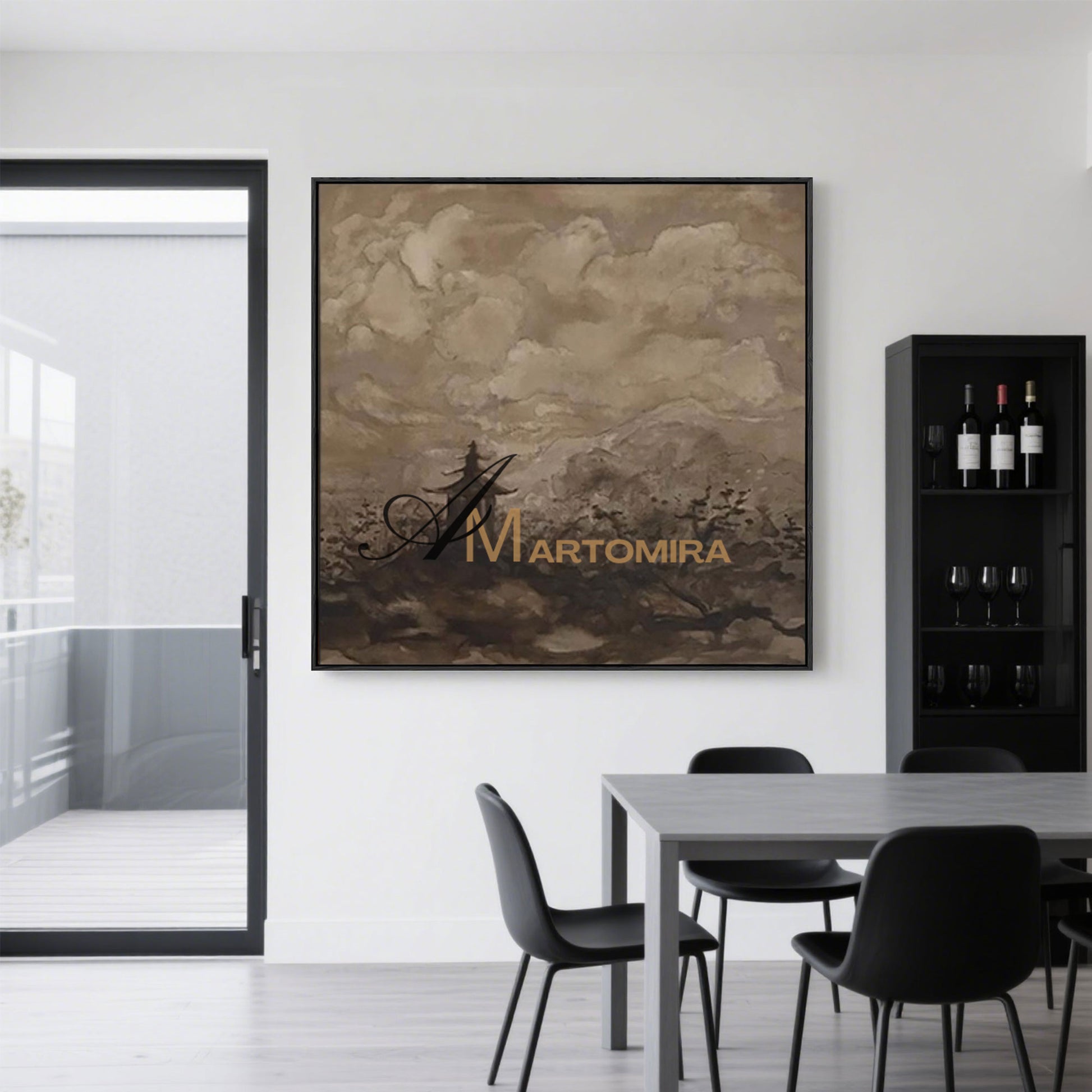 Abstract Landscape Painting | Large Landscape Wall Art | Brown Abstract Wall Art | Wabi Sabi Art #MF026