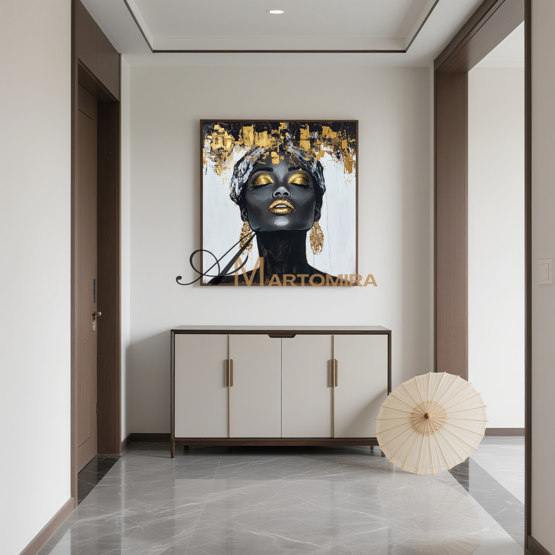 Portrait Painting | Women Painting | Black Women Wall Art | Large Canvas Wall Art #AP044
