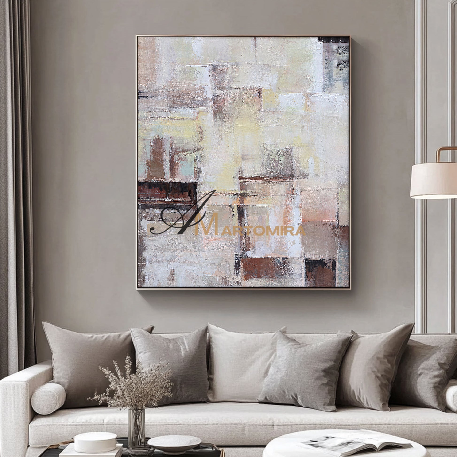 Large Abstract Wall Art | Brown And Beige Wall Art | Neutral Wall Art #DF033