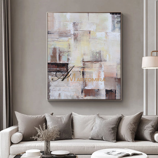 Large Abstract Wall Art | Brown And Beige Wall Art | Neutral Wall Art #DF033