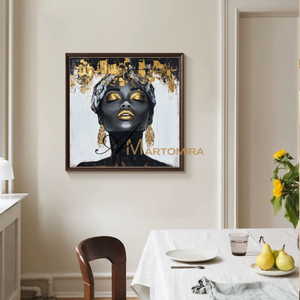 Portrait Painting | Women Painting | Black Women Wall Art | Large Canvas Wall Art #AP044