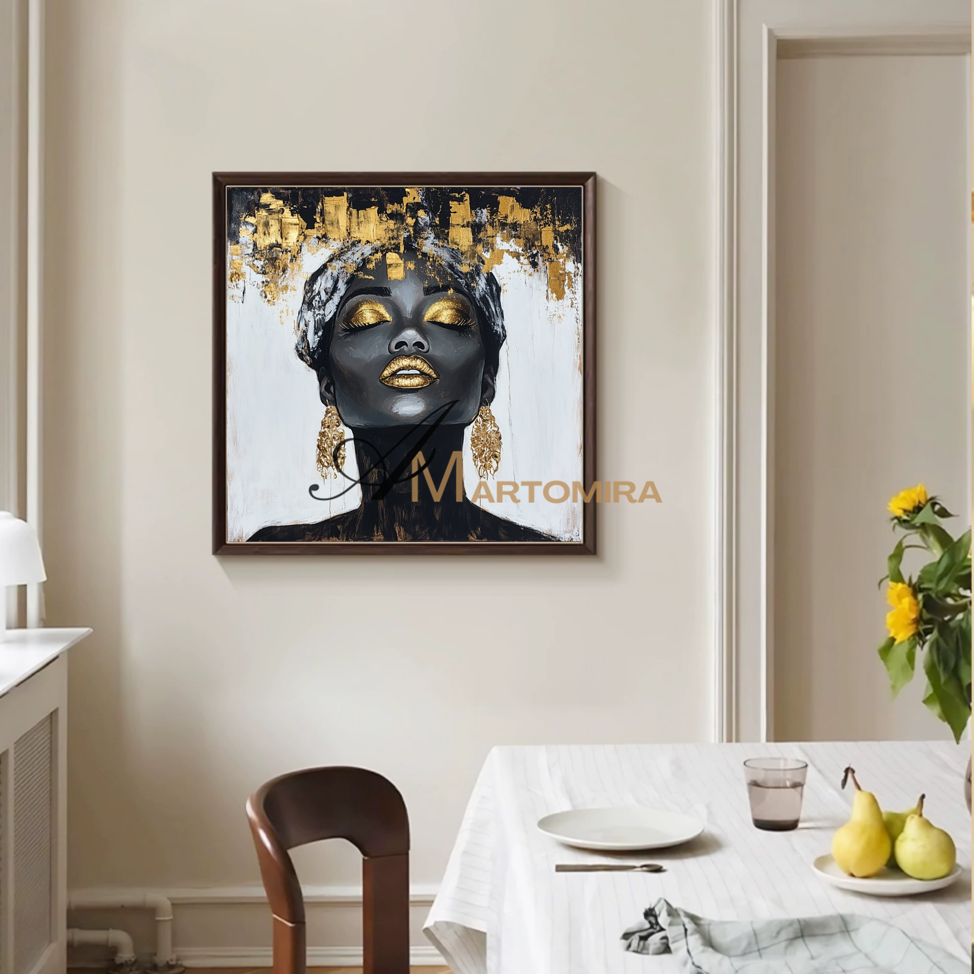 Portrait Painting | Women Painting | Black Women Wall Art | Large Canvas Wall Art #AP044