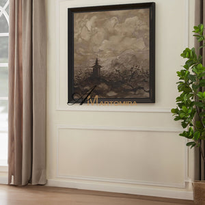 Abstract Landscape Painting | Large Landscape Wall Art | Brown Abstract Wall Art | Wabi Sabi Art #MF026
