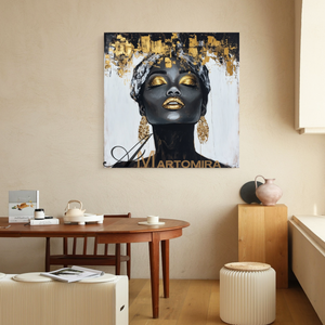 Portrait Painting | Women Painting | Black Women Wall Art | Large Canvas Wall Art #AP044