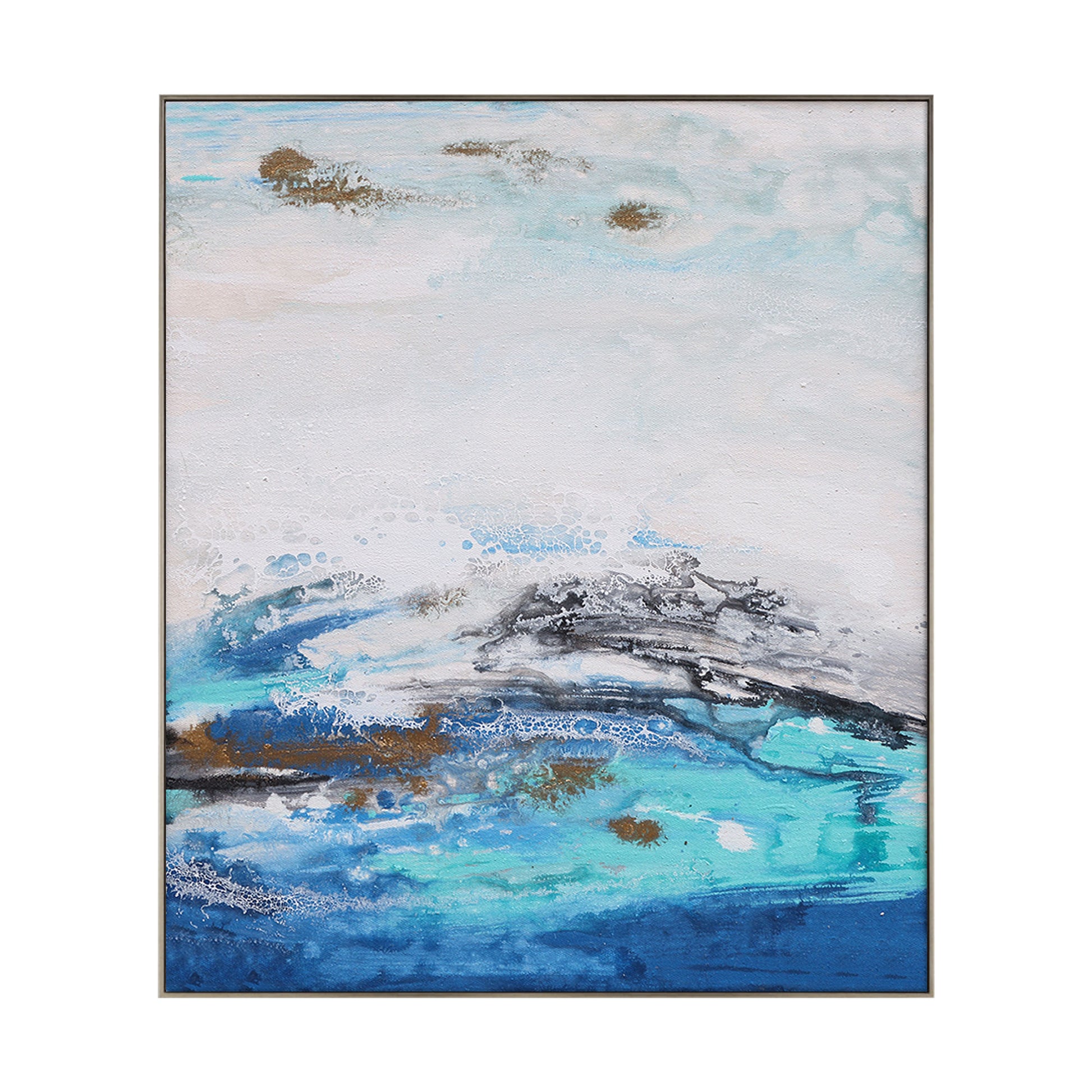 Blue And White Wall Art | Modern Abstract Painting | Blue Wall Art Abstract | Wall Art Decor #DF035