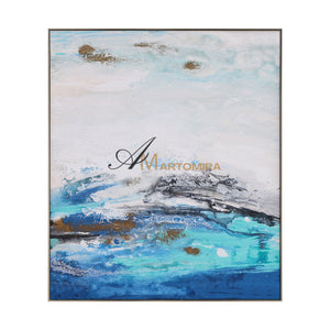 Blue And White Wall Art | Modern Abstract Painting | Blue Wall Art Abstract | Wall Art Decor #DF035