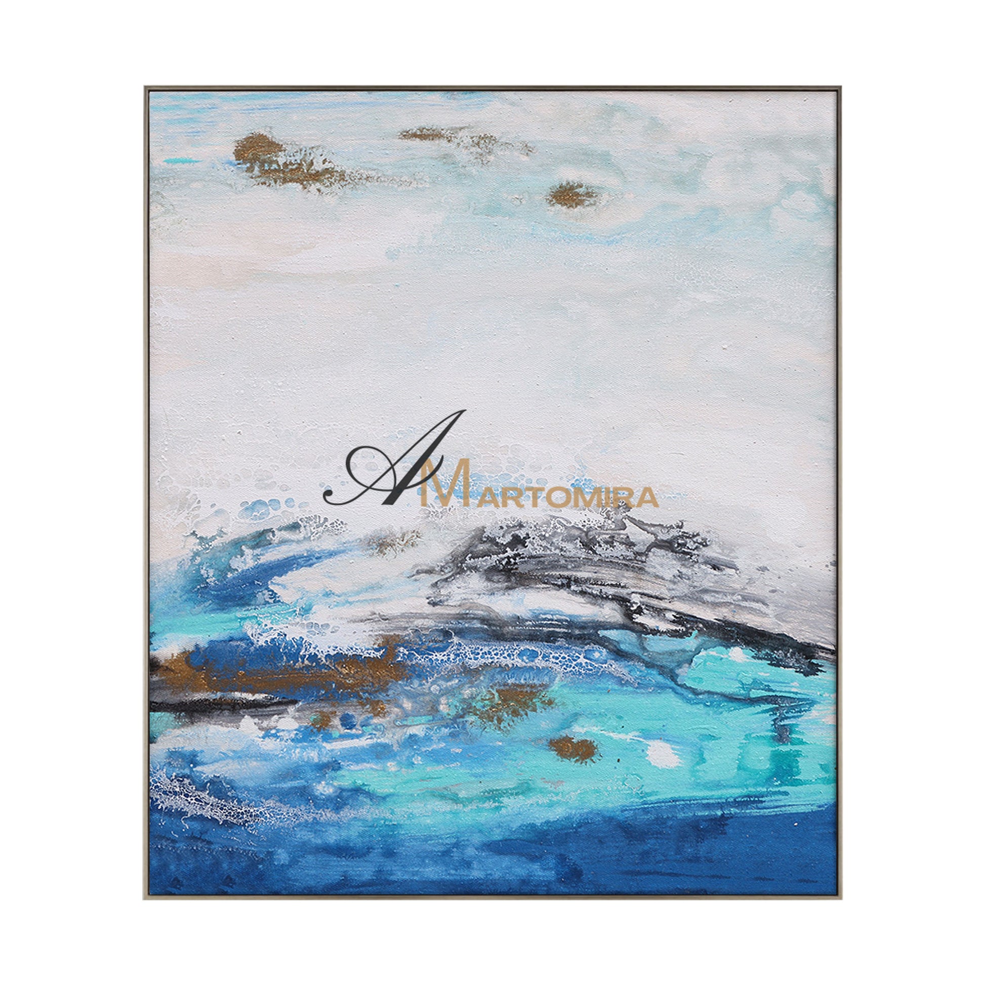 Blue And White Wall Art | Modern Abstract Painting | Blue Wall Art Abstract | Wall Art Decor #DF035