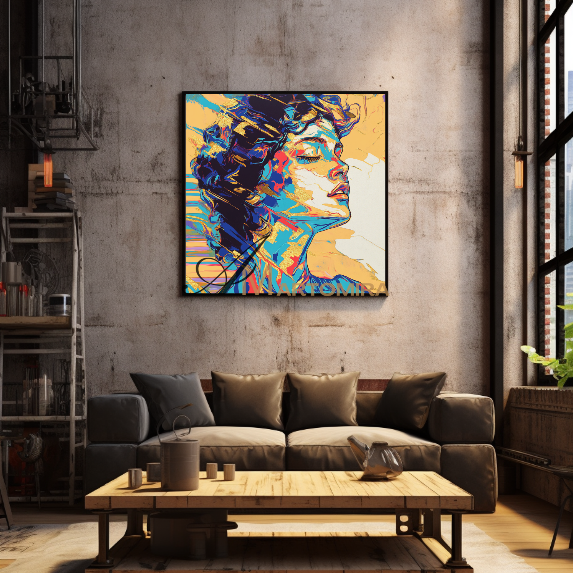 Portrait Painting | Colorful Wall Art | Abstract Painting Of A Woman'S Face | Wall Art Decor #AP045