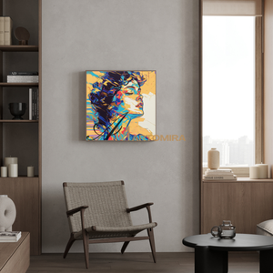 Portrait Painting | Colorful Wall Art | Abstract Painting Of A Woman'S Face | Wall Art Decor #AP045