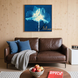 Abstract Flower Paintings | Blue Wall Art | Blue Flower Painting | Paintings For Living Room #MF027