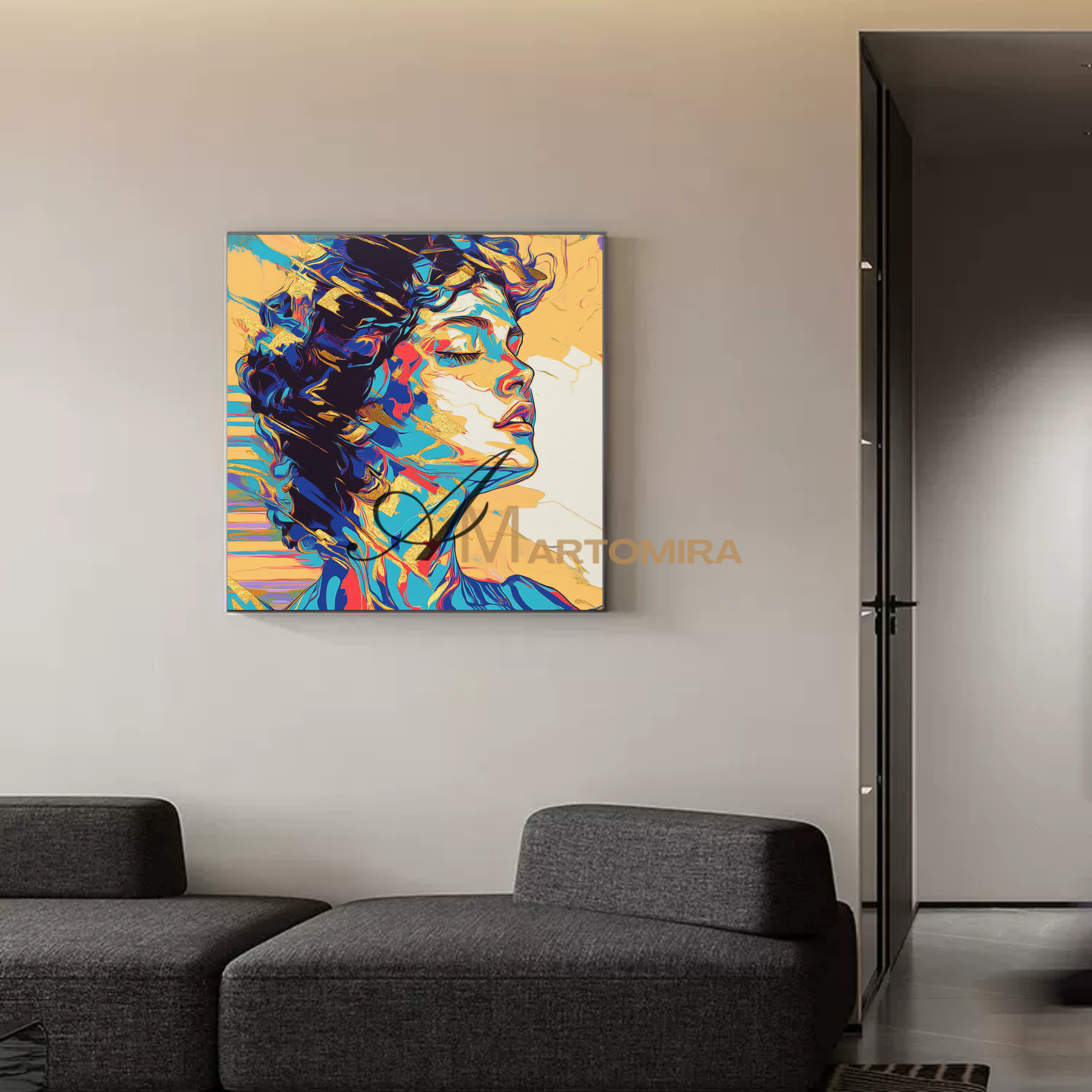 Portrait Painting | Colorful Wall Art | Abstract Painting Of A Woman'S Face | Wall Art Decor #AP045
