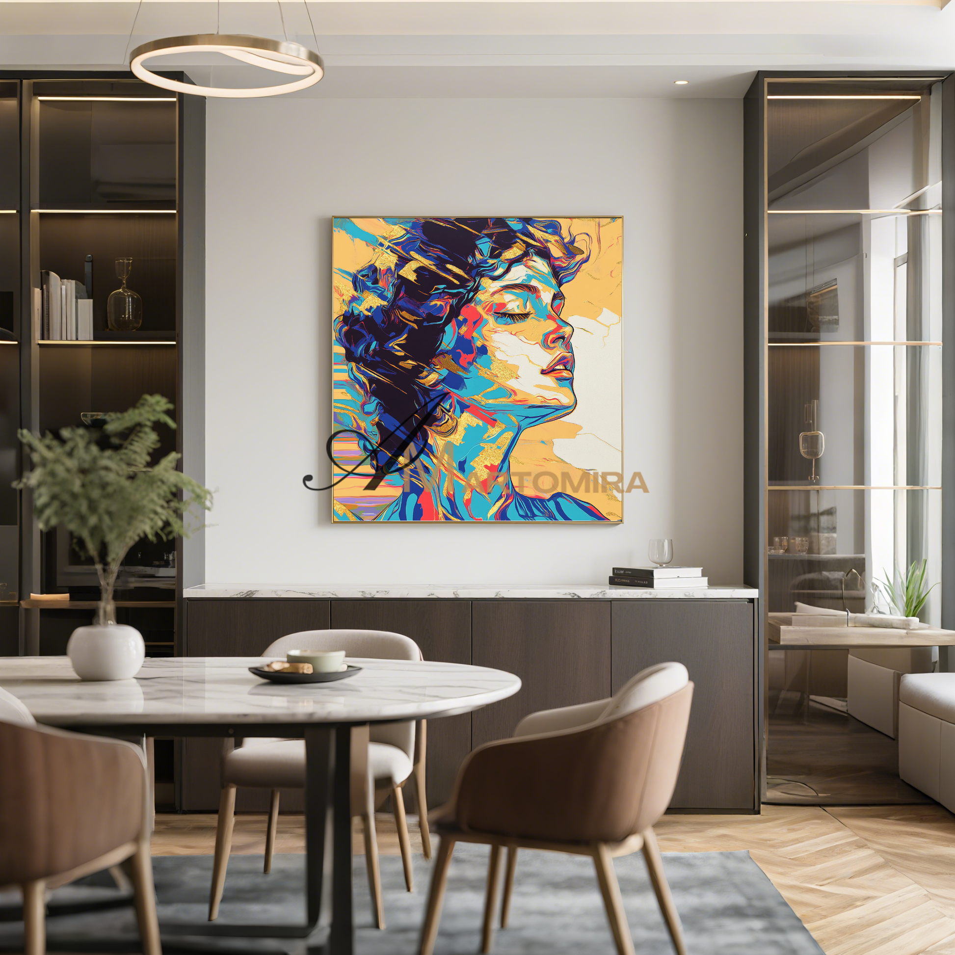 Portrait Painting | Colorful Wall Art | Abstract Painting Of A Woman'S Face | Wall Art Decor #AP045