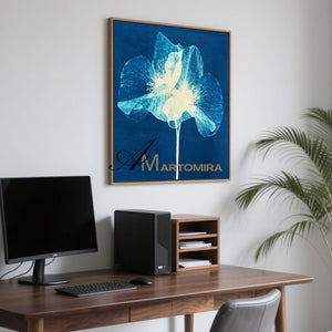 Abstract Flower Paintings | Blue Wall Art | Blue Flower Painting | Paintings For Living Room #MF027