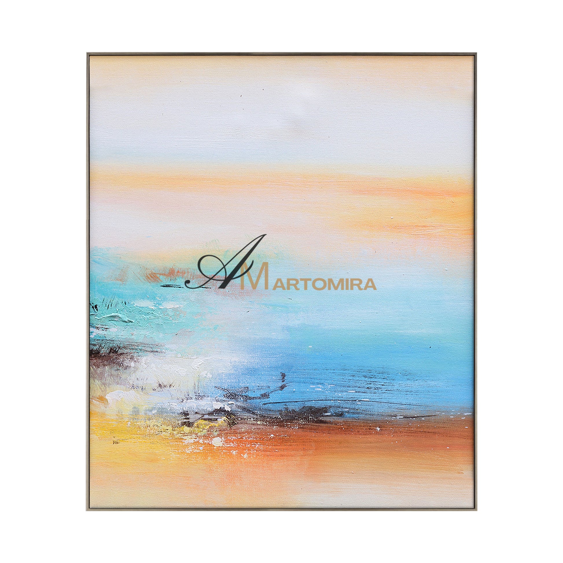 Lake Canvas Wall Art | Modern Abstract Wall Art | Abstract Landscape Wall Art #DF010