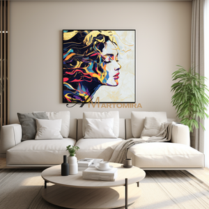 Portrait Painting | Colorful Abstract Art | Gold Wall Art | Painting Art Woman | Beautiful Woman Painting #AP046
