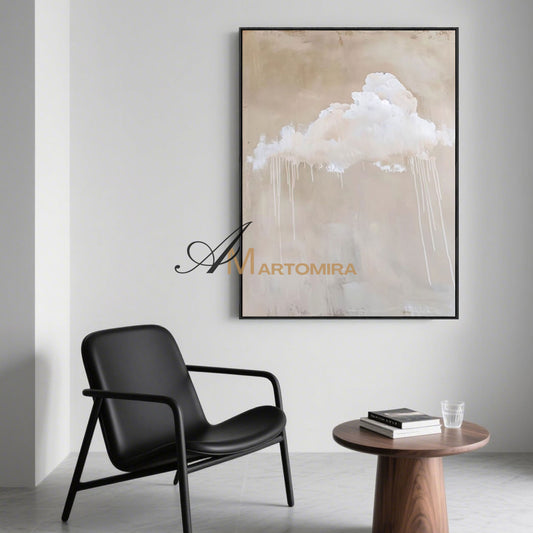 Cloud Painting | Large Canvas Wall Art | Minimalist Landscape Art | Neutral Wall Art  #MF028