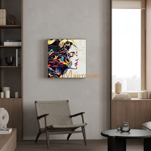Portrait Painting | Colorful Abstract Art | Gold Wall Art | Painting Art Woman | Beautiful Woman Painting #AP046